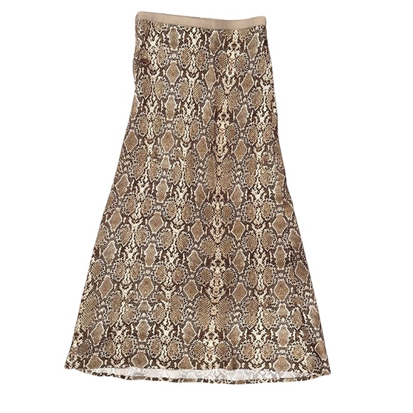 NWOT Anine Bing Snake Print Python Silk Slip Mermaid Skirt S - Picture 2 of 6
